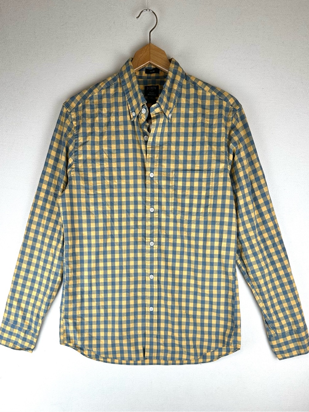 J Crew Flex Washed Long Sleeve Button Down Shirt Plaid Slim Fit NWT